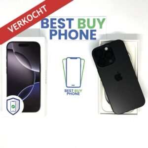 iPhone 16 Pro 128GB zwart /zeer net /100% batt /garantie