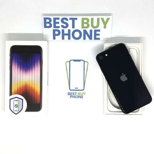 iPhone SE 2022 128GB zwart /krasvrij /99% batt /garantie