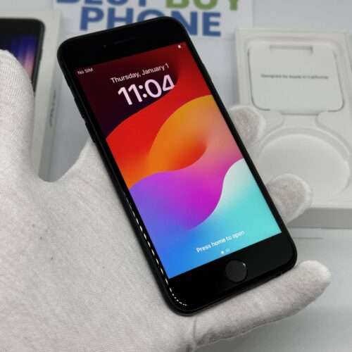 iPhone SE 2022 128GB zwart /krasvrij /99% batt /garantie