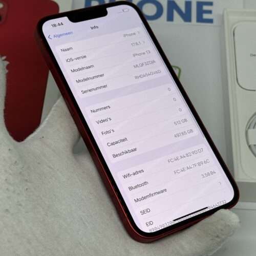 iPhone 13 512GB rood /zeer net /86% batt /garantie