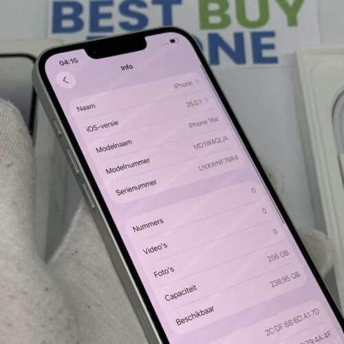 iPhone 16E 256GB wit /ongebruikt + 12 maanden garantie