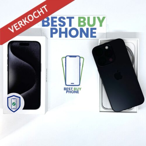 15 pro verkocht nieuw iPhone 15 Pro 512GB zwart /89% batt /krasvrij scherm /garantie