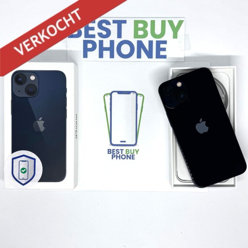 iPhone 13 mini 256GB zwart /kras vrij glas /100% batt /garantie