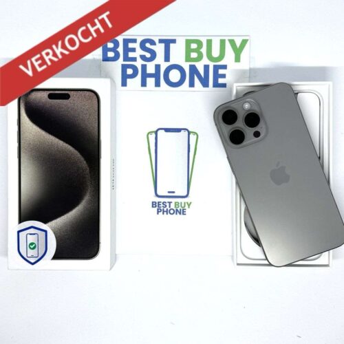 iPhone 15 Pro Max 256GB naturel /kras vrij /96% batt /garantie