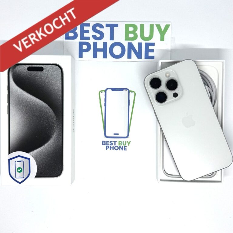 iPhone 15 Pro 128GB wit /krasvrij /91% batt /garantie