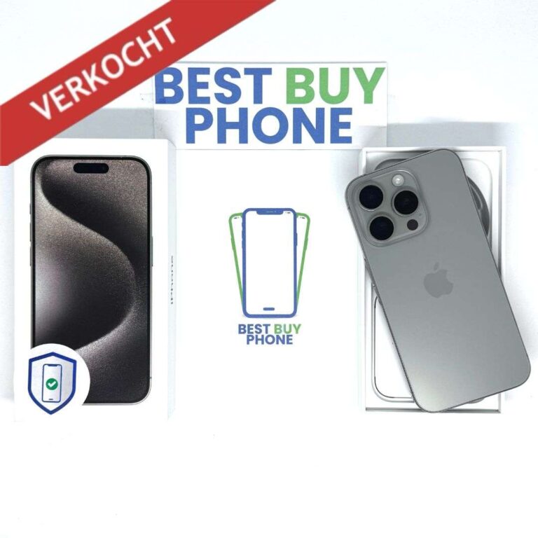 iPhone 15 Pro 256GB naturel /krasvrij /89% batt /garantie