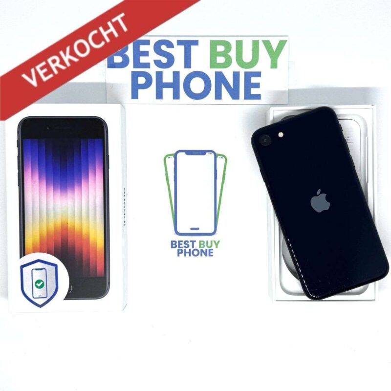 iPhone SE 2022 128GB zwart /kras vrij /100% batt /garantie