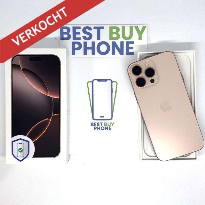 iPhone 16 Pro Max 256GB goud /zeer net /96% batt /garantie