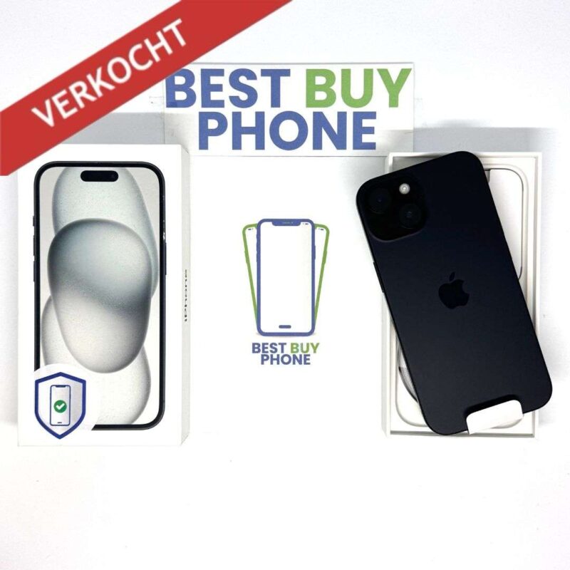 15 zwart verkocht iPhone 15 128GB zwart /krasvrij scherm /87% batt /garantie