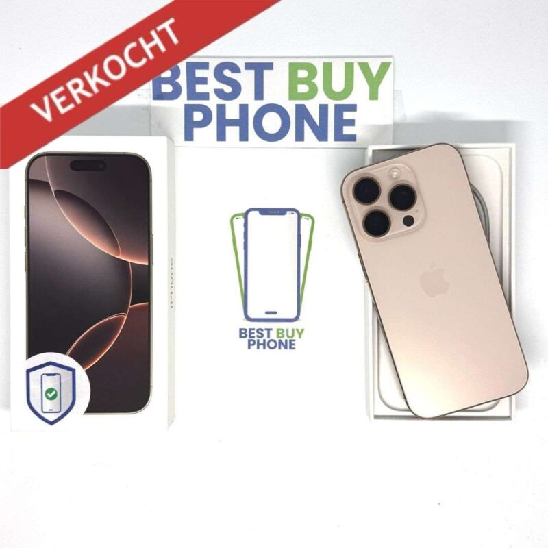 iPhone 16 Pro 512GB goud /krasvrij /88% batt /garantie