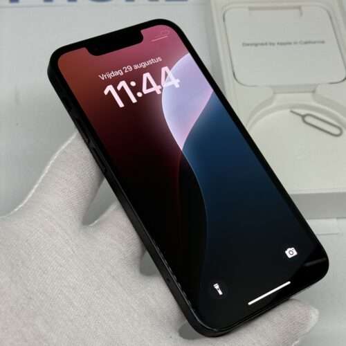 iPhone 13 mini 256GB zwart /kras vrij glas /100% batt /garantie