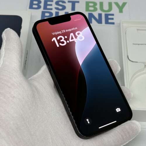 IMG_2332 iPhone 13 mini 256GB zwart /kras vrij glas /100% batt /garantie