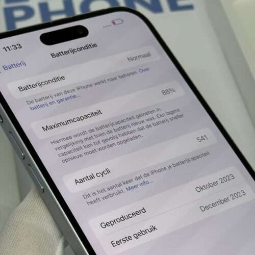 iPhone 15 Plus 128GB blauw /krasvrij /88% batt /garantie