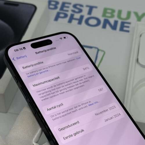 iPhone 15 Pro 128GB blauw /94% batt /kras vrij /AppleCare+