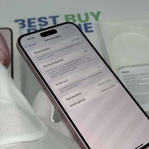 iPhone 15 plus 128GB roze /krasvrij /99% batt /garantie