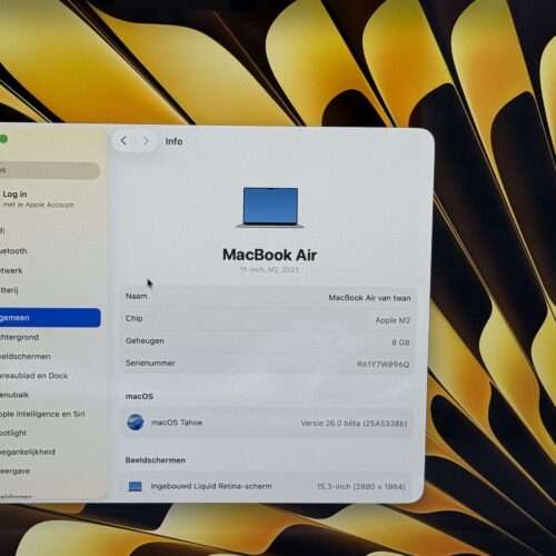 MacBook Air 15 inch M2 256GB zilver /krasvrij /98% batt /garantie