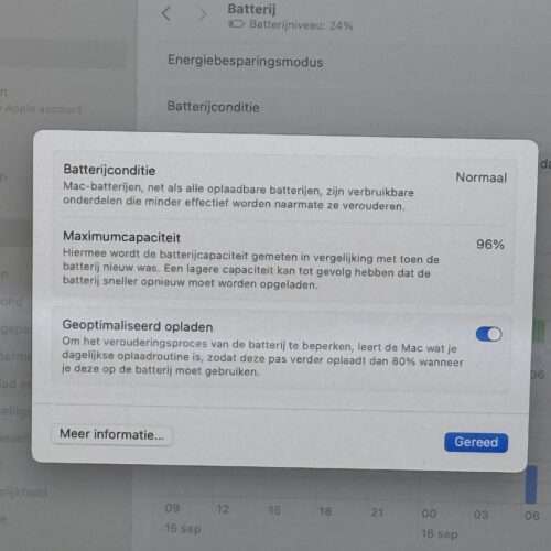 MacBook Air M1 512GB zilver /zeer net /97% batt /garantie