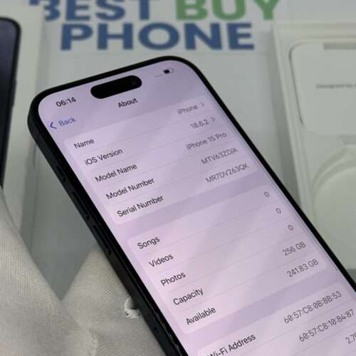 iPhone 15 Pro 256GB blauw /krasvrij glas /89% batt /garantie