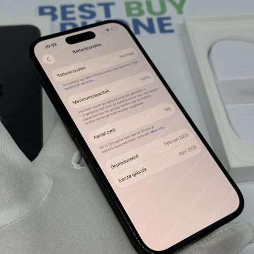 iPhone 16 128GB zwart /kras vrij /100% batt /garantie