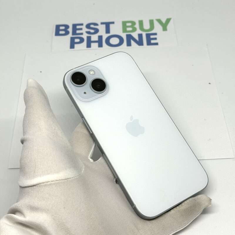 iPhone 15 128GB blauw E-sim /100% batt /krasvrij /garantie