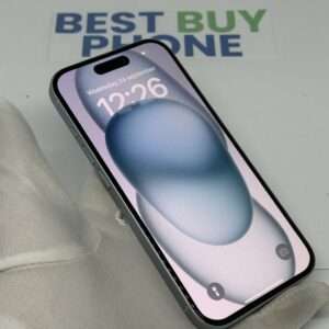 iPhone 15 128GB blauw E-sim /100% batt /krasvrij /garantie