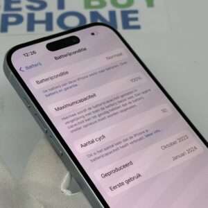 iPhone 15 128GB blauw E-sim /100% batt /krasvrij /garantie