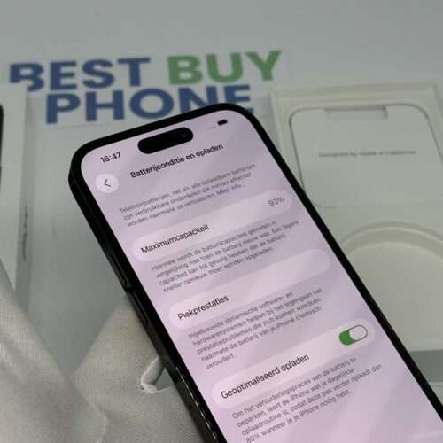 iPhone 14 Pro 128GB zwart /krasvrij /93% batt /garantie