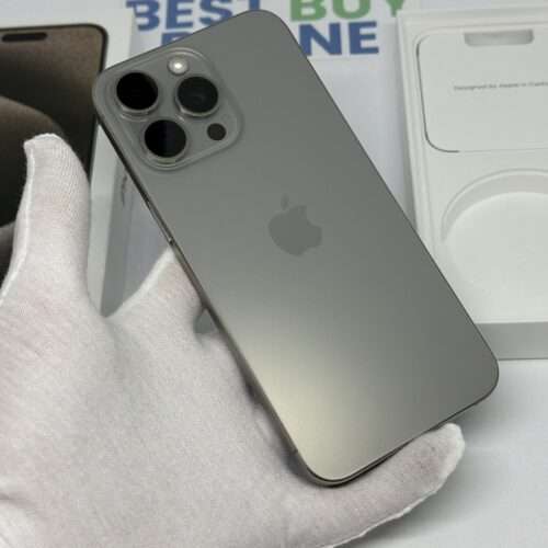 iPhone 15 Pro Max 256GB naturel /kras vrij /96% batt /garantie