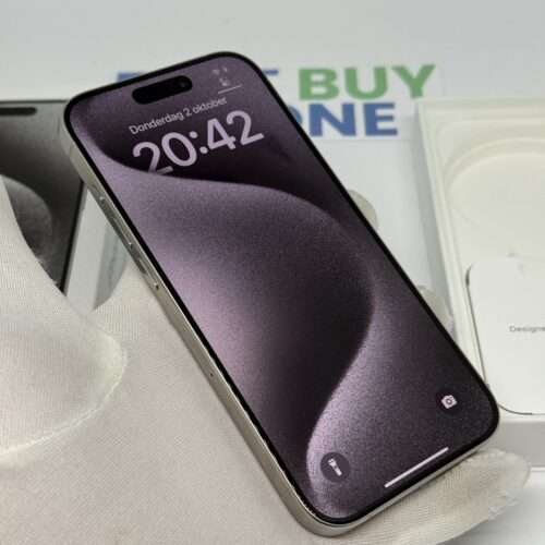iPhone 15 Pro 128GB wit /krasvrij /91% batt /garantie