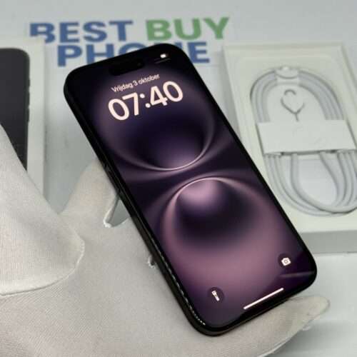 iPhone 16 128GB zwart /ongebruikt + 12 maanden garantie