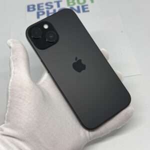 iPhone 15 128GB zwart E-sim /100% batt /krasvrij /garantie