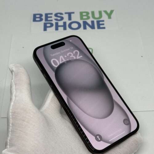 iPhone 15 128GB zwart E-sim /100% batt /krasvrij /garantie