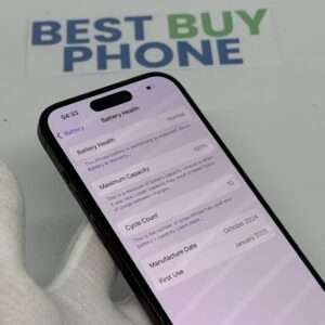 iPhone 15 128GB zwart E-sim /100% batt /krasvrij /garantie