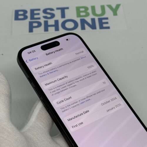 iPhone 15 128GB zwart E-sim /100% batt /krasvrij /garantie