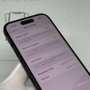iPhone 15 128GB zwart E-sim /100% batt /krasvrij glas /garantie