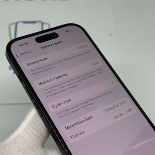 iPhone 15 128GB zwart E-sim /100% batt /krasvrij glas /garantie