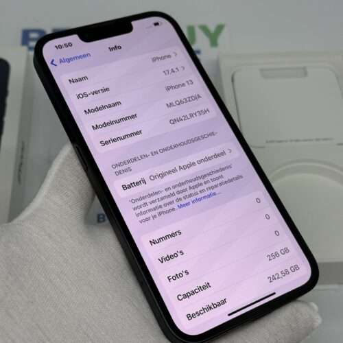iPhone 13 256GB zwart /zeer net /100% batt /garantie