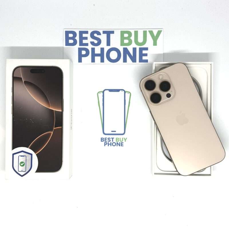 iPhone 16 Pro 128GB goud /krasvrij /96% batt /garantie