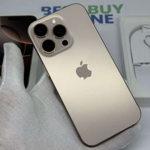 iPhone 16 Pro 128GB goud /krasvrij /96% batt /garantie