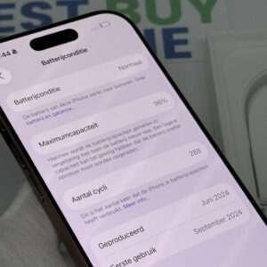 iPhone 16 Pro 128GB goud /krasvrij /96% batt /garantie
