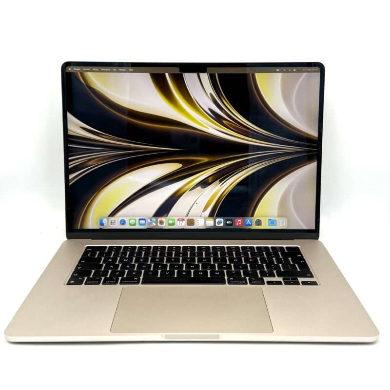 MacBook Air 15 inch M3 256GB sterrenlicht /krasvrij /100% batt /garantie