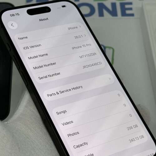 iPhone 15 Pro 256GB zwart /zeer net /100% batt /garantie