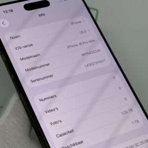 IMG_1449 iPhone 16 Pro Max 1TB zwart /licht gebruikt /100% batt /garantie