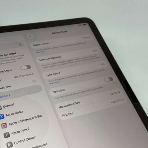 iPad Air 6e 11 inch M2 128GB starlight /krasvrij /94% batt /garantie