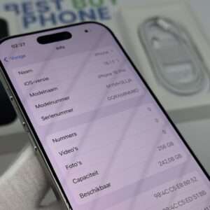 IMG_1482 iPhone 16 Pro 256GB wit /E-sim /ongebruikt + 12 maanden garantie