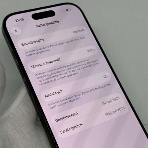 iPhone 16 Pro 256GB zwart /100% batt /kras vrij scherm /garantie