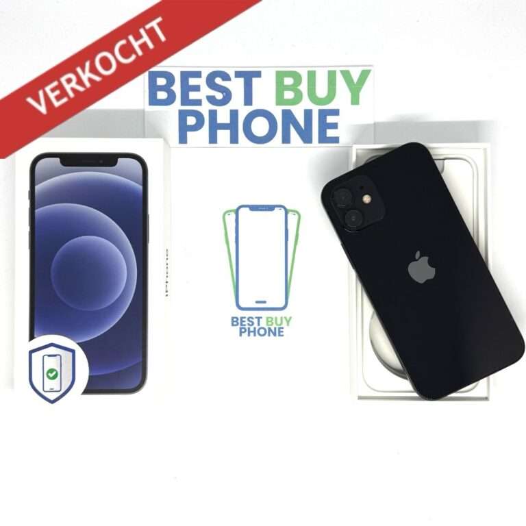 iPhone 12 64GB zwart /krasvrij glas /96% batt /garantie