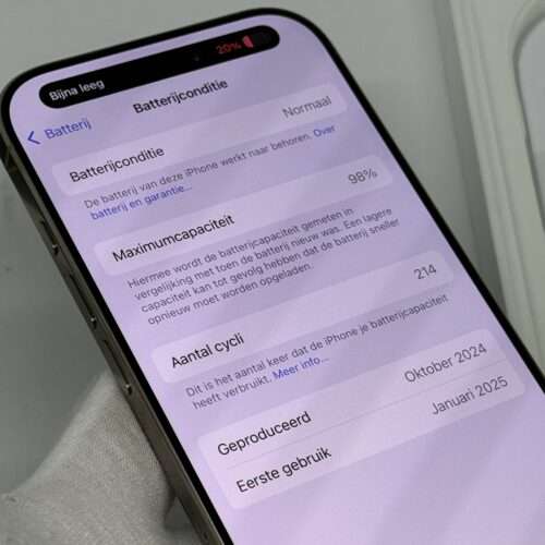iPhone 16 Pro 128GB naturel /zeer net /98% batt /garantie