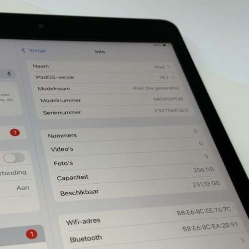 IMG_1730 iPad 9 256GB grijs /ongebruikt + 12 maanden garantie