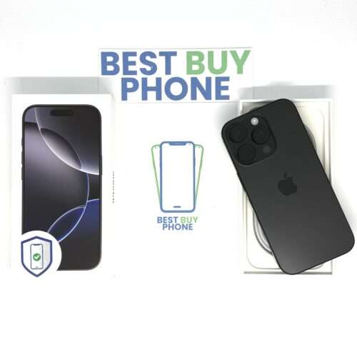 iPhone 16 Pro 128GB zwart /krasvrij /100% batt /garantie